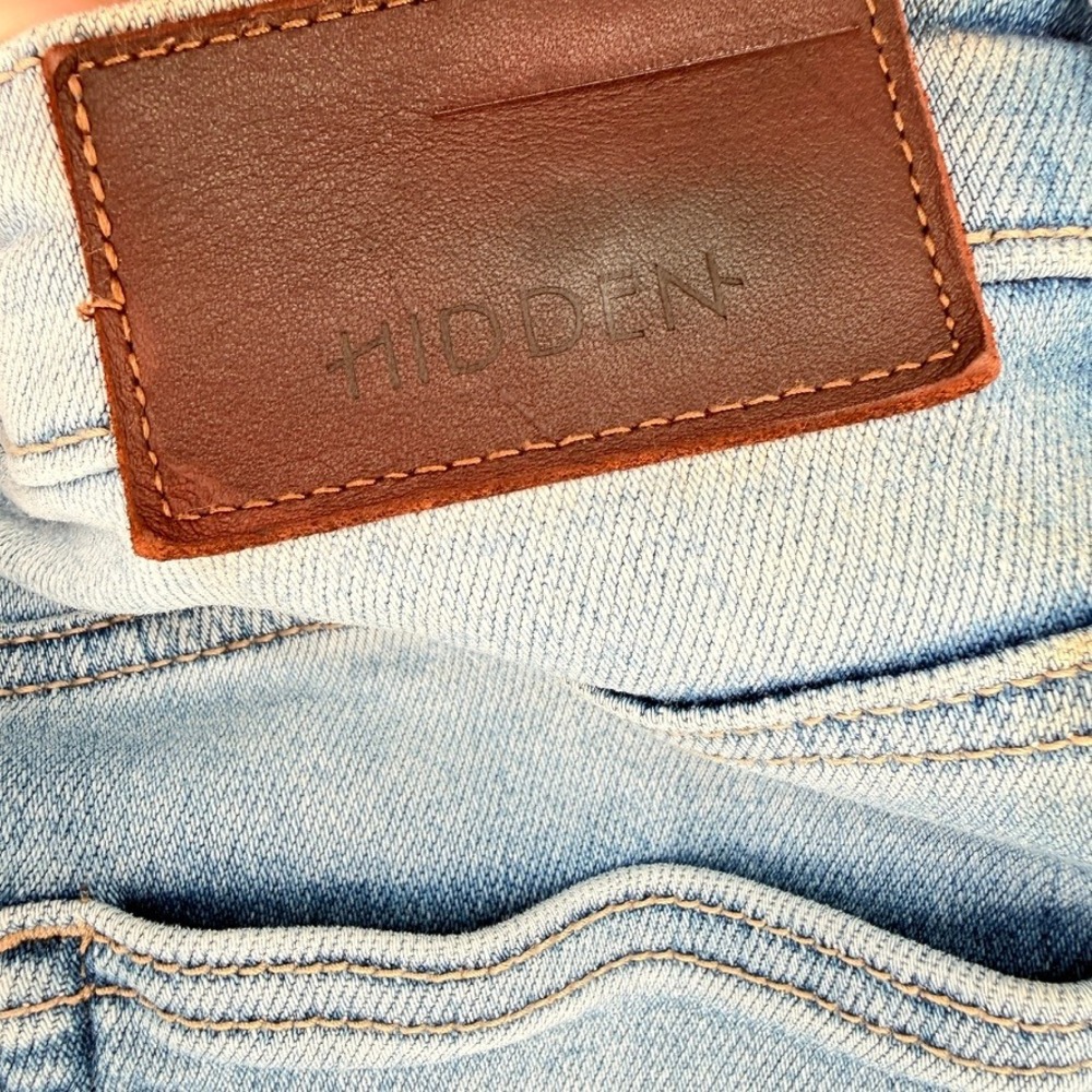 Hidden Jeans High Rise Flare Stretch Denim Size 27 Light Blue Good Condition - Picture 11 of 11